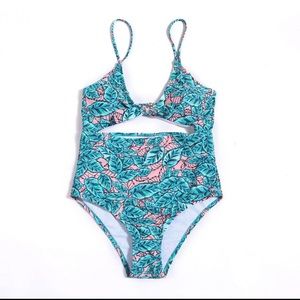 Blue/Pink One Piece Bikini